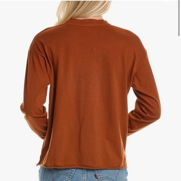 DONNI Long Sleeve Henley Cinnamon - Picture 5 of 5